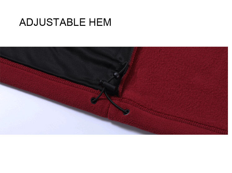 Womens Polar Fleece Full Zip Jumper Jacket Winter Warm in Burgundy