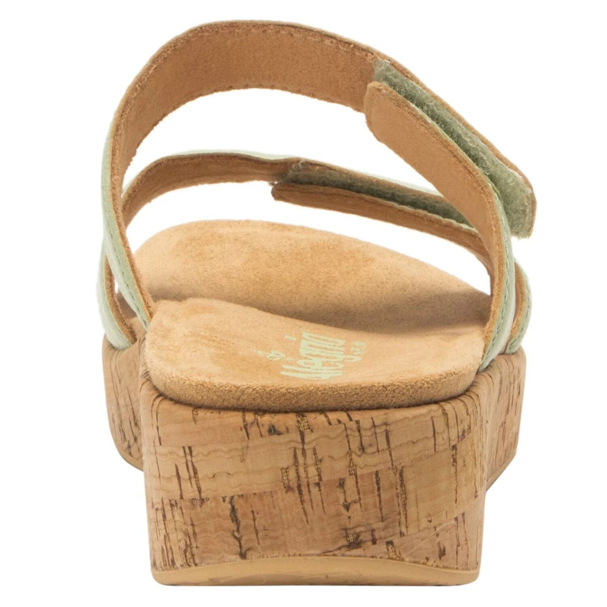 Alegria Mena Womens Sandals Leather Adjustable Straps Cork Wedge in Sea Foam