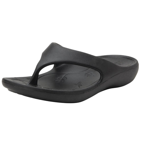 TRAQ Ode Womens Sandals Lightweight EVA Arch Support Comfort Thong in Black