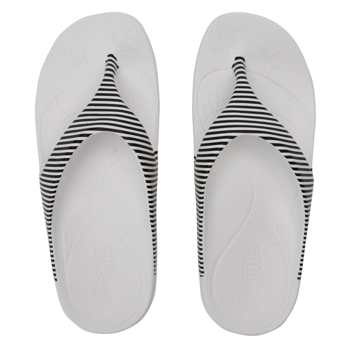 Alegria Ode Womens Sandals RecoverMe Arch Support Thong in Black & White Stripes