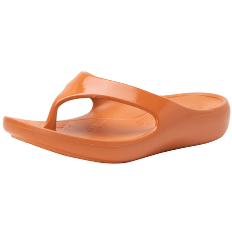 TRAQ Ode Womens Sandals Gloss Lightweight EVA Arch Support Thong in Tangerine - EUR 42