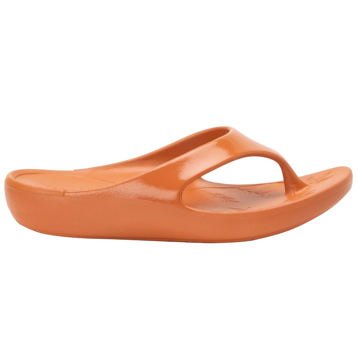 TRAQ Ode Womens Sandals Gloss Lightweight EVA Arch Support Thong in Tangerine