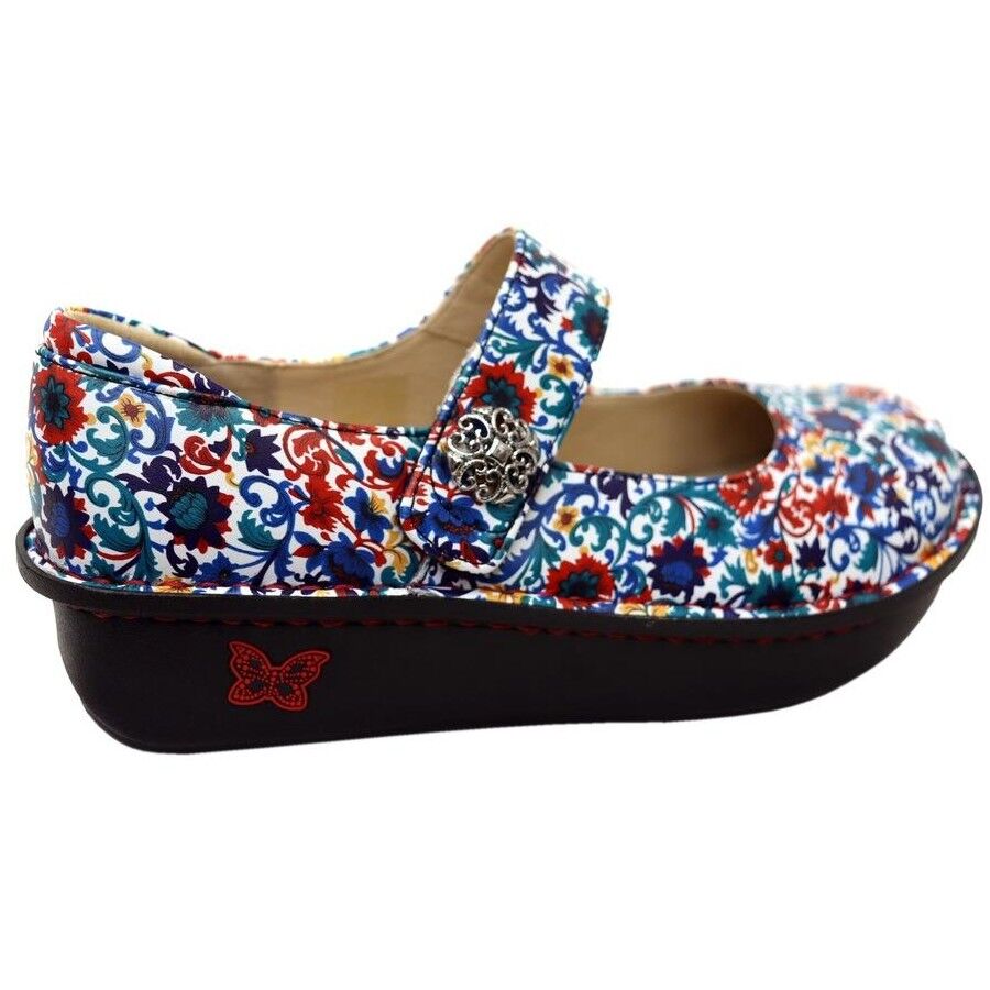 Alegria Paloma Womens Leather Mary Jane Slip Resistant Shoes in Primary Party