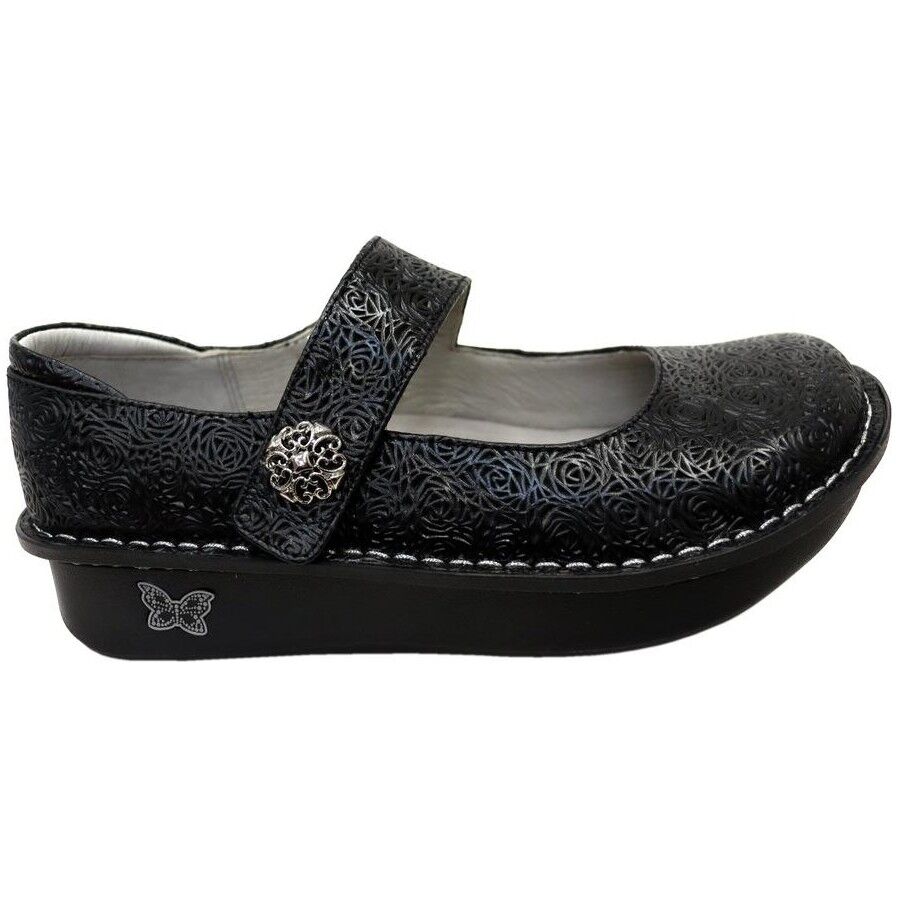 Alegria Paloma Womens Mary Jane Shoes Embossed Leather Comfort APMA in Inky - EUR 41