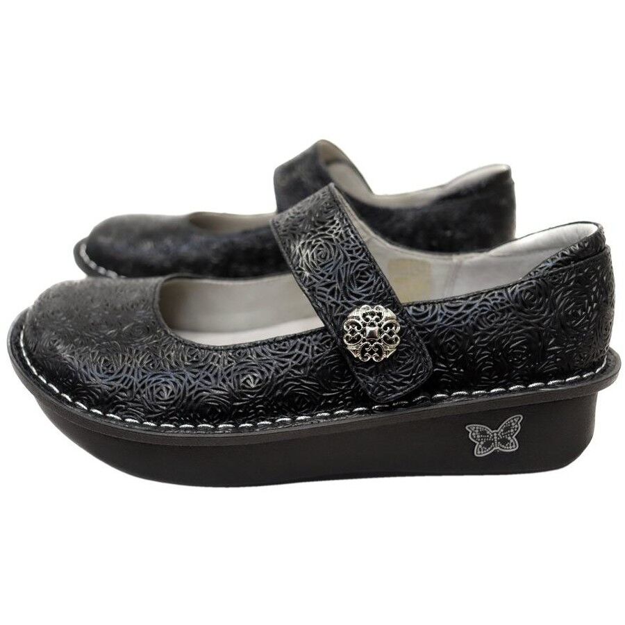Alegria Paloma Womens Mary Jane Shoes Embossed Leather Comfort APMA in Inky