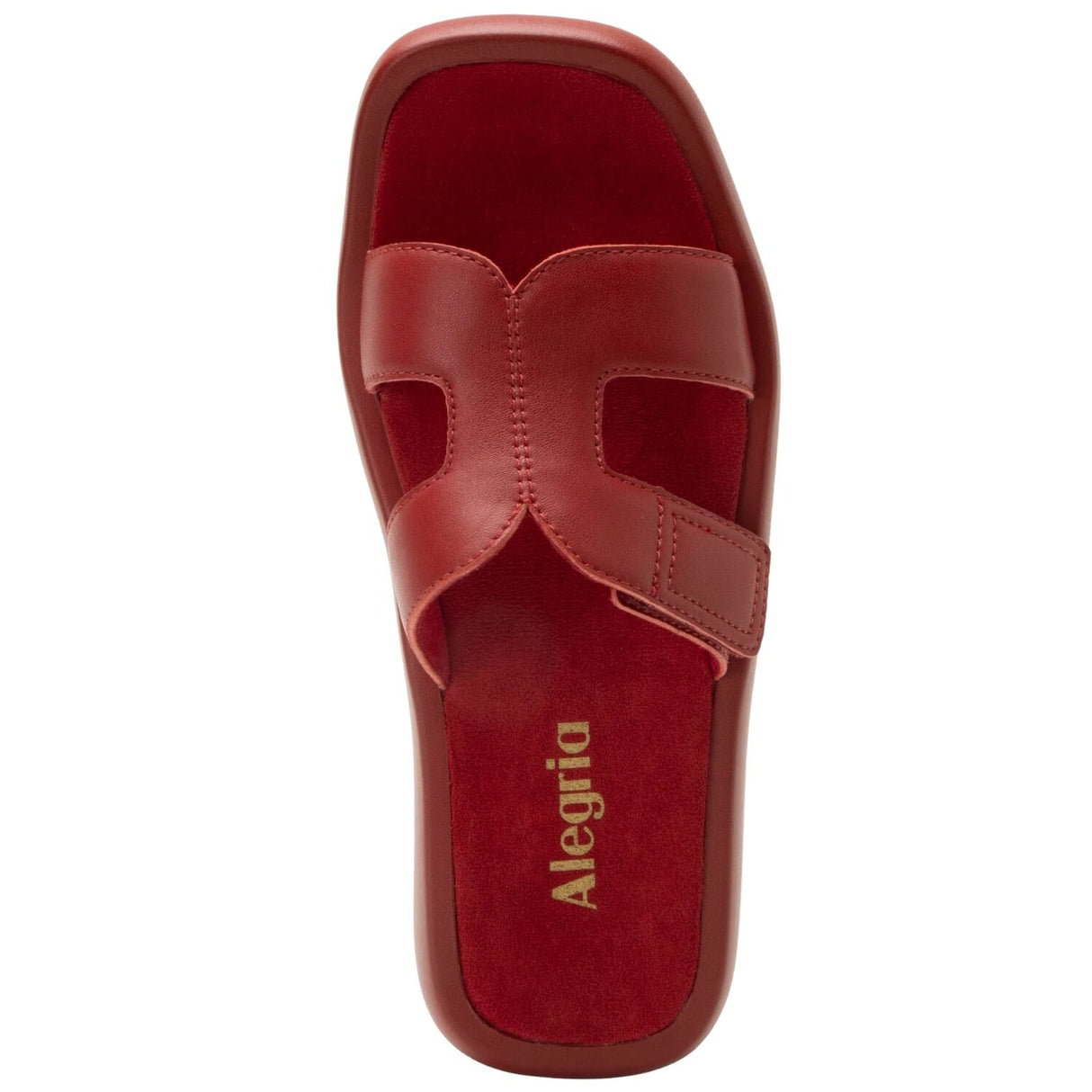 Alegria Portia Women’s Sandals Leather Adjustable Strap Comfort Slip-On in Ruby
