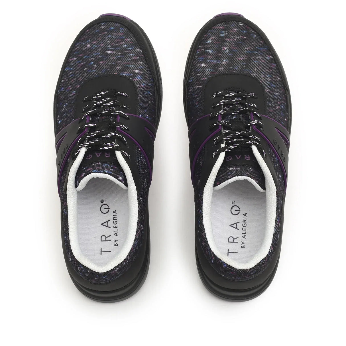 TRAQ Qarma 2 Sonar Womens Walking Shoes Smart Step Tracker Comfort Sneaker in Black