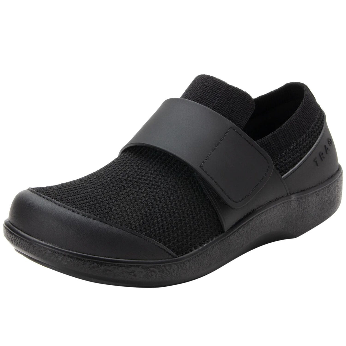 TRAQ Qwik Mens Smart Shoes Hook & Loop Q-Sport Rocker Slip-Resistant in Blackout