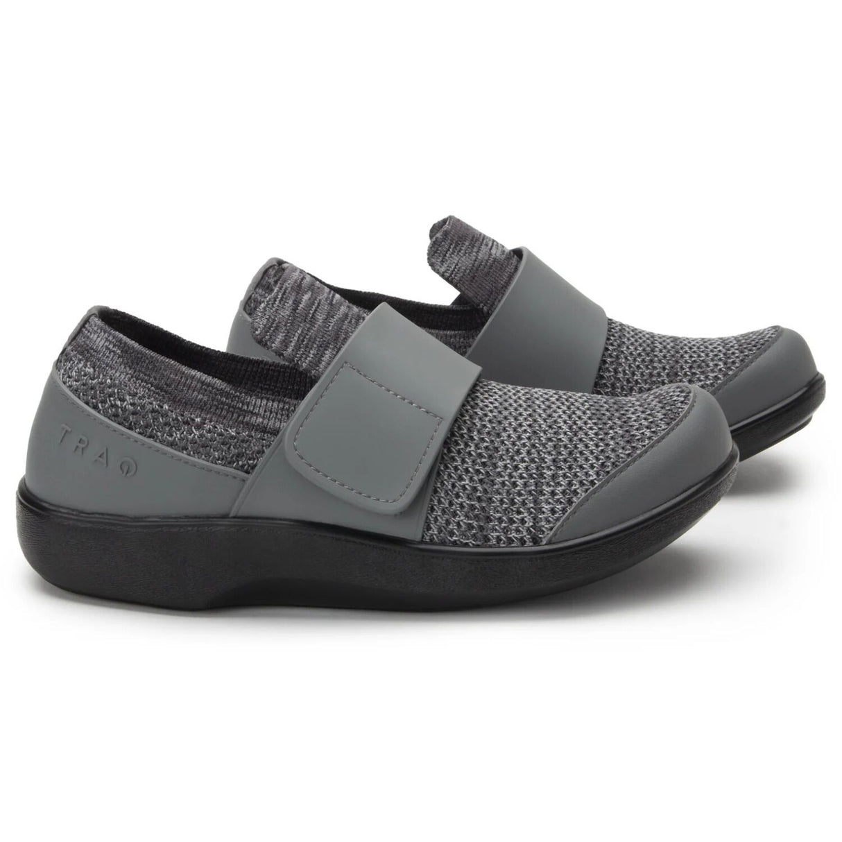 Alegria TRAQ Qwik Womens Walking Shoes Breathable Knit Slip-On in Charcoal