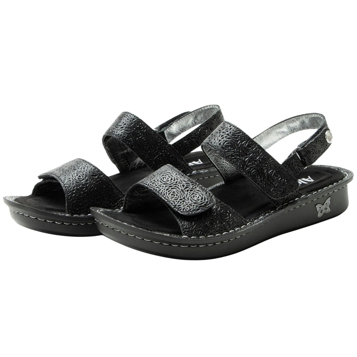 Alegria Verona Womens Leather Mini Rocker Sole Comfort Sandals in Inky - EUR 41