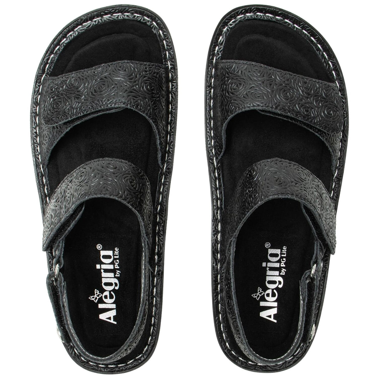 Alegria Verona Womens Leather Mini Rocker Sole Comfort Sandals in Inky