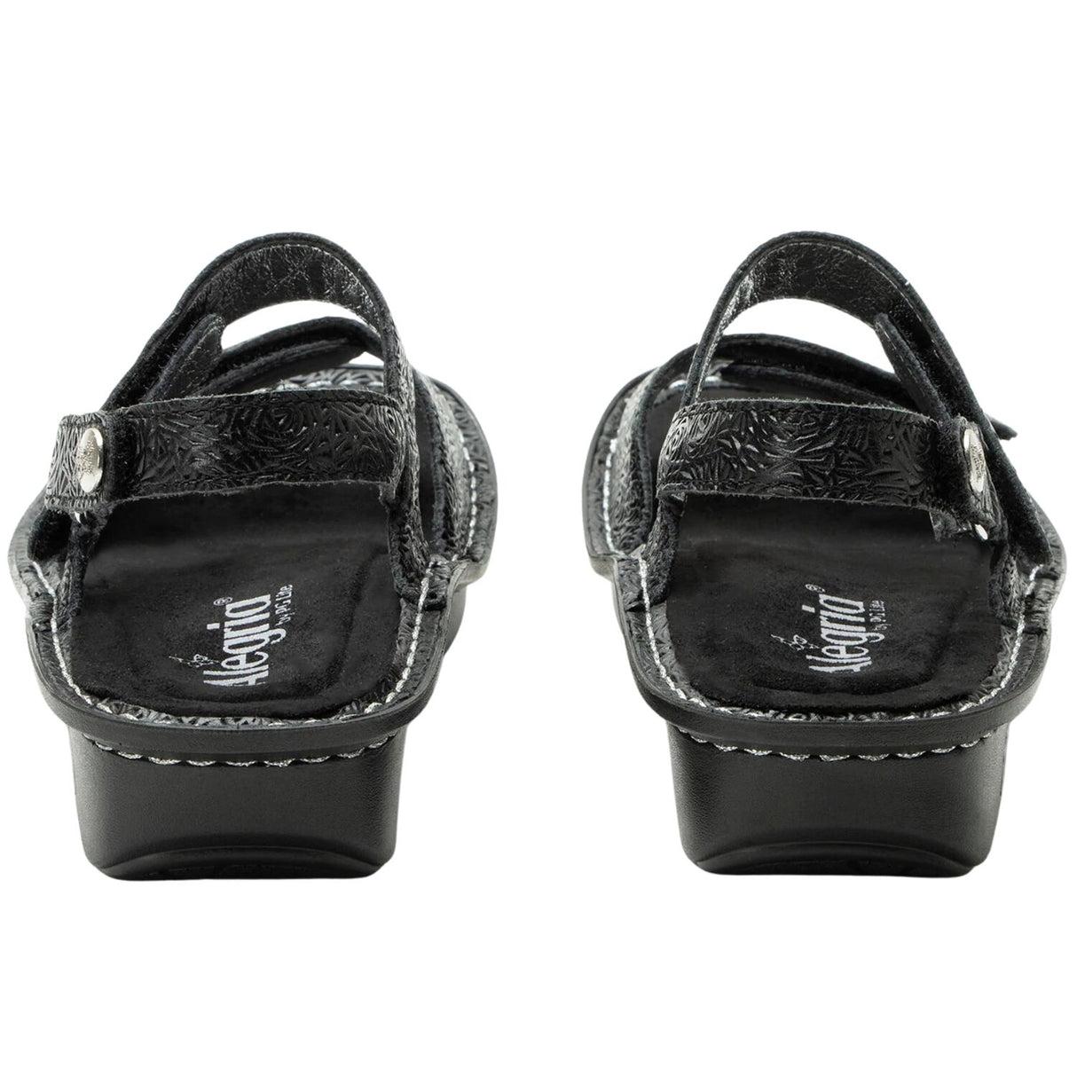 Alegria Verona Womens Leather Mini Rocker Sole Comfort Sandals in Inky