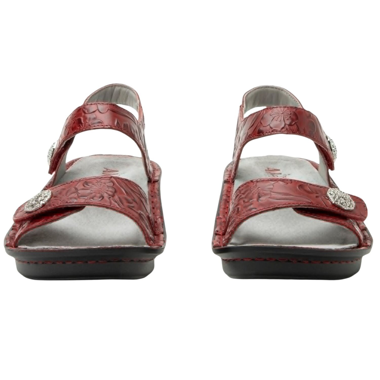 Alegria Vienna Womens Embossed Leather Slingback Sandals in Loretta Roja