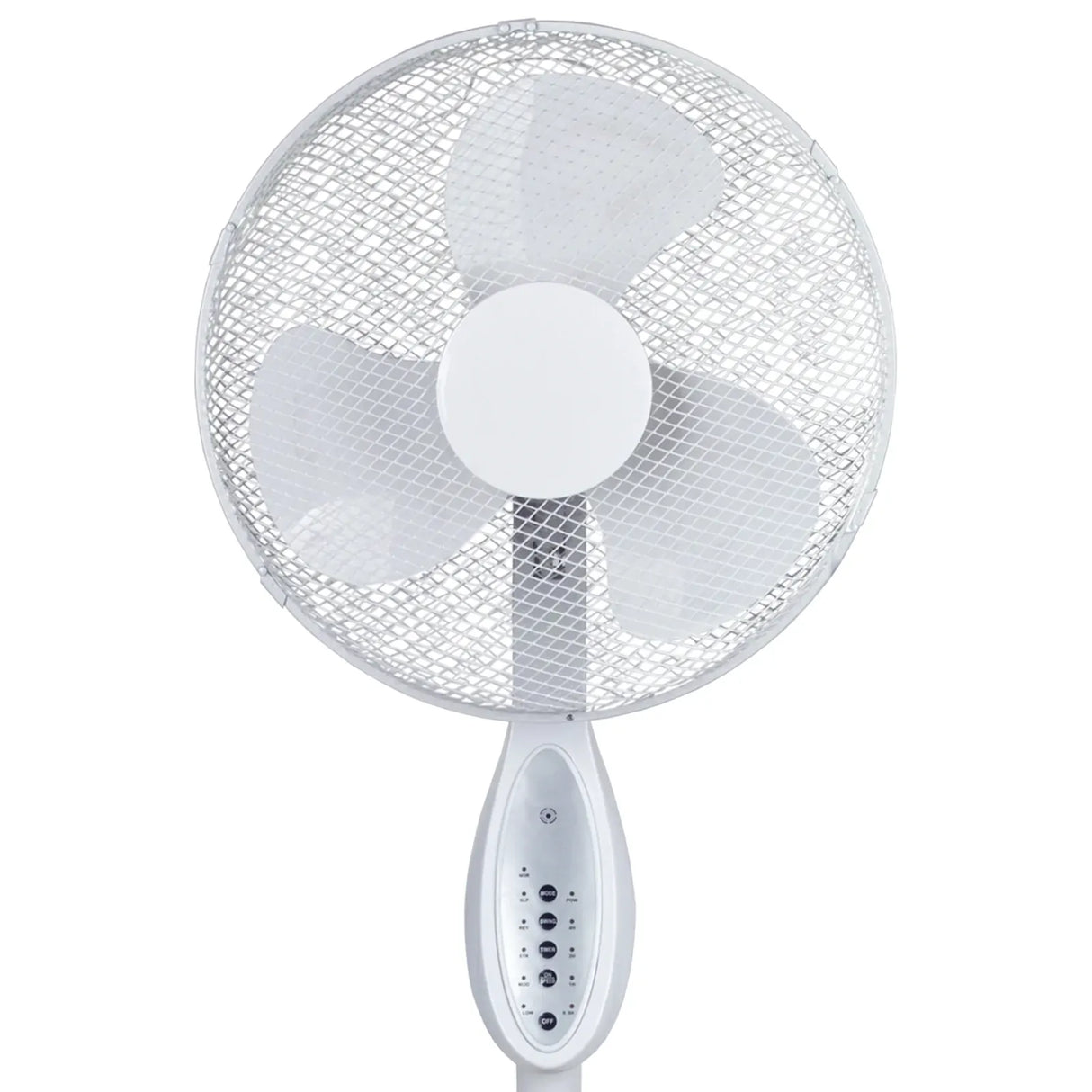 2x Sheffield Height Adjustable Pedestal Oscillating Fan w/ Remote Control - White (Self Standing)