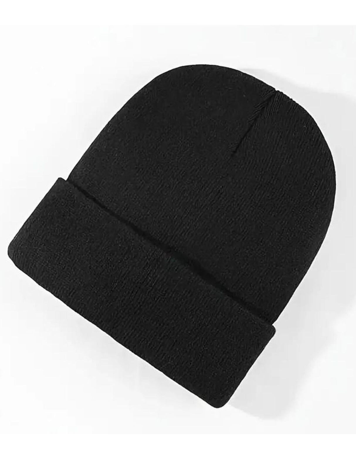 PLAIN BEANIE Unisex Mens Womens Winter Warm Hat Ski Cap Knit One Size - Black