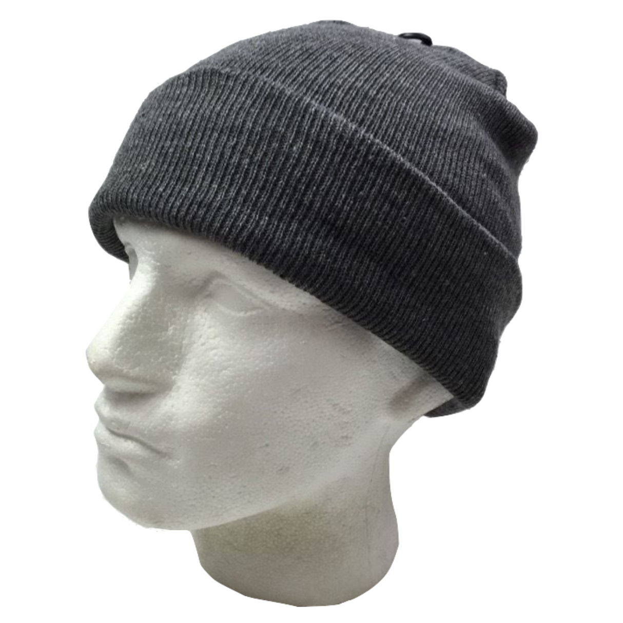Plain Charcoal Grey Beanie - Unisex Warm Winter Knit Hat (One Size)