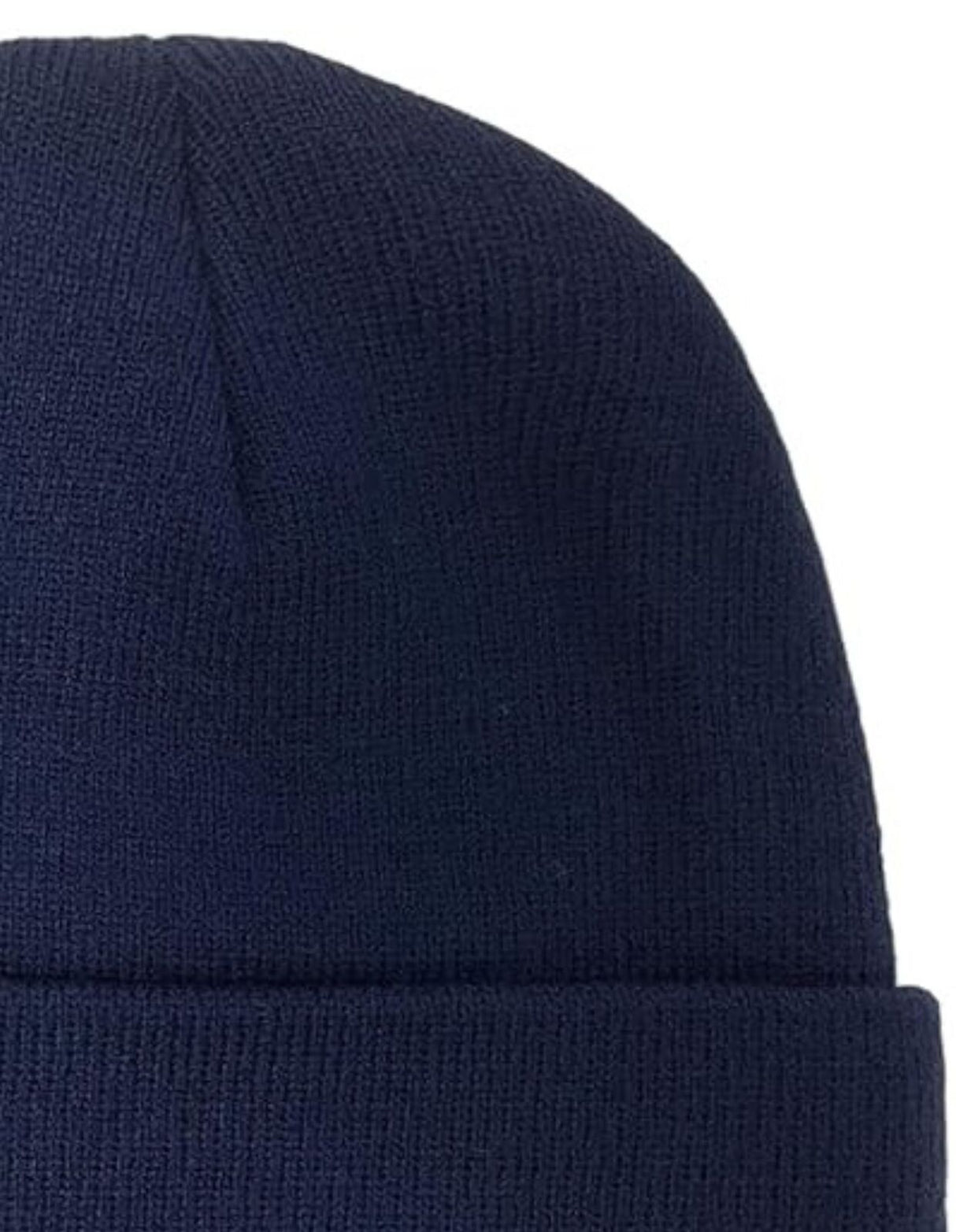 Navy Blue Plain Beanie - Unisex Warm Winter Knit Hat (One Size)