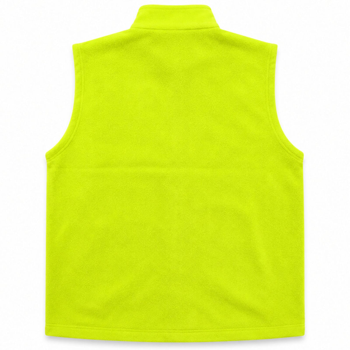 Hi Vis Full Zip Polar Fleece Safety Vest - Fluro Yellow (UPF 50+ Workwear)