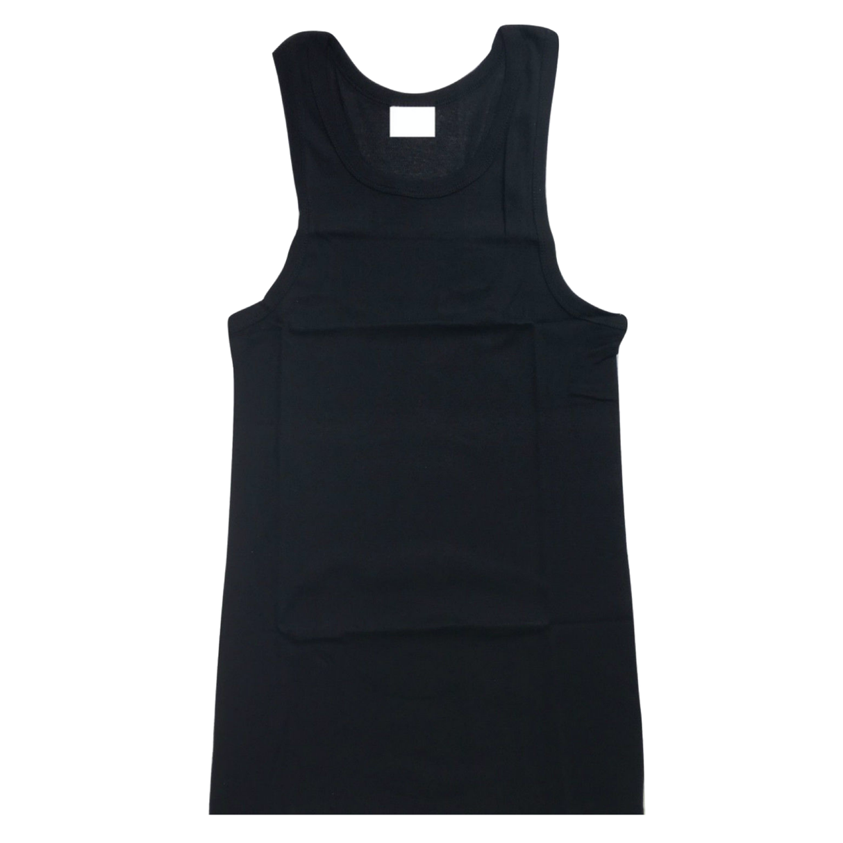 Mens PLAIN SINGLET 100% Cotton Blank Slim Tank Top Gym Basic Casual S-3XL - Black