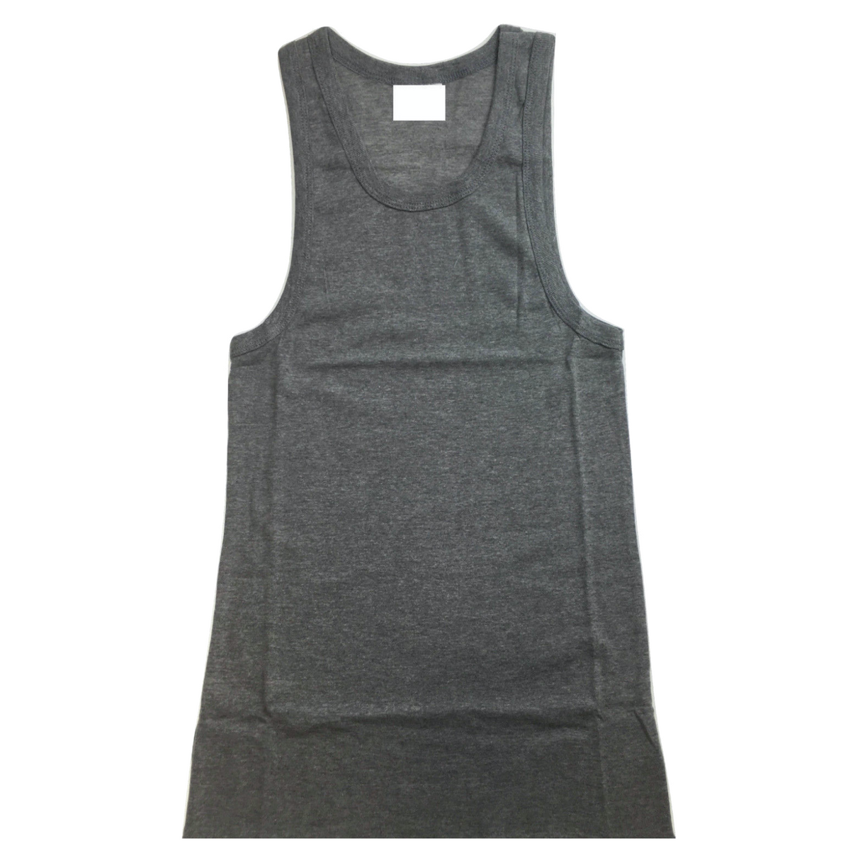 Mens 100% Cotton Plain Singlet Tank Top - Basic Slim Gym Top - Grey