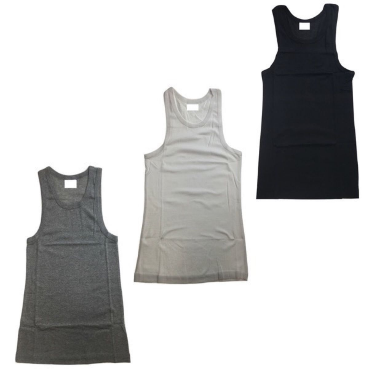 Mens PLAIN SINGLET 100% Cotton Blank Slim Tank Top Gym Basic Casual S-3XL - Black