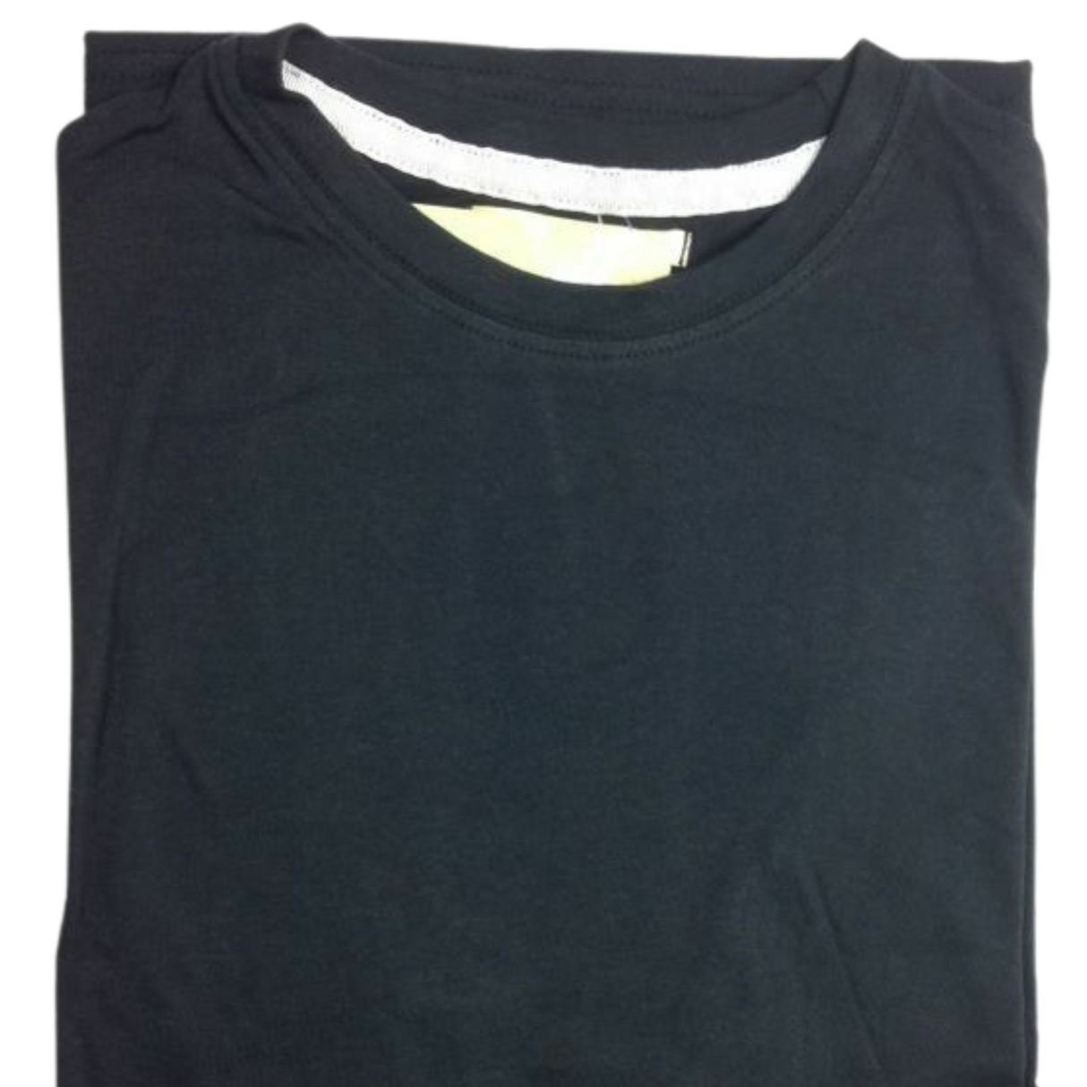 Womens PLAIN T-SHIRT 100% COTTON Tee Short Sleeve Basic Ladies Top Blank - Black - M (12)