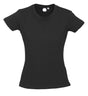 Womens PLAIN T-SHIRT 100% COTTON Tee Short Sleeve Basic Ladies Top Blank - Black - XS (8)