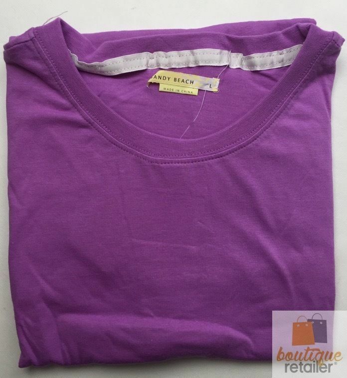 Womens PLAIN T-SHIRT 100% COTTON Tee Short Sleeve Basic Ladies Top Blank - Faded Purple - L (14)