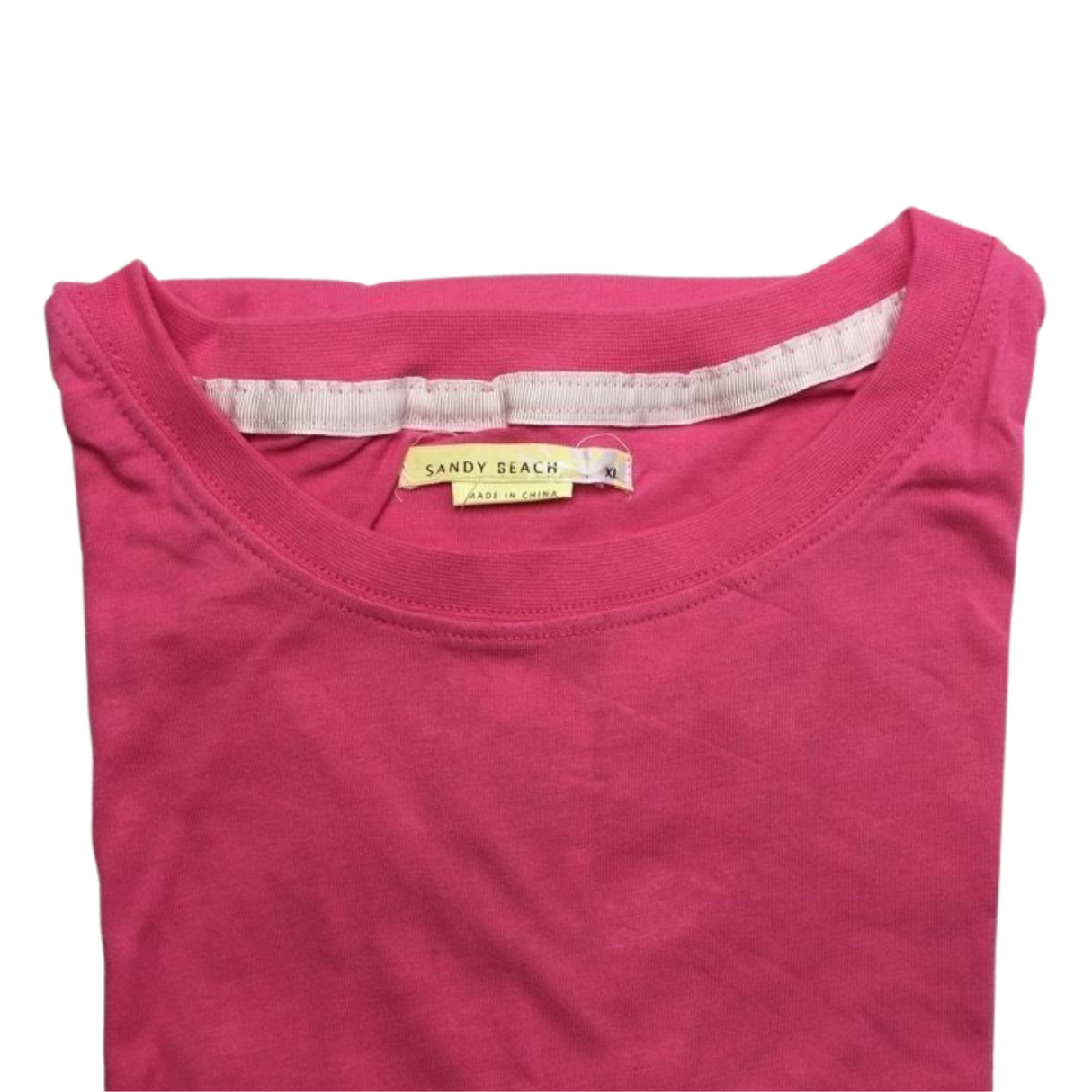 Womens PLAIN T-SHIRT 100% COTTON Tee Short Sleeve Basic Ladies Top Blank - Hot Pink - M (12)