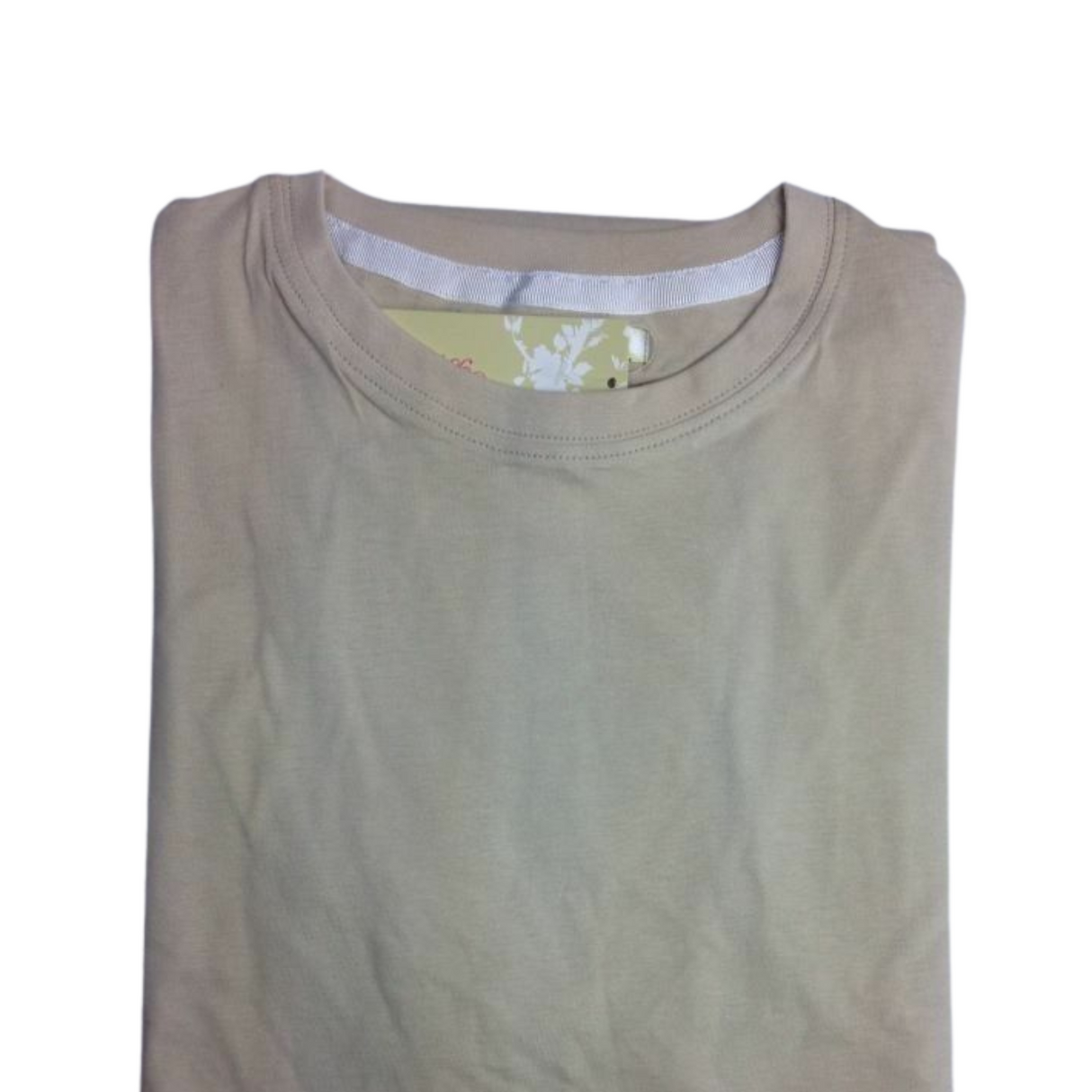 Womens PLAIN T-SHIRT 100% COTTON Tee Short Sleeve Basic Ladies Top Blank - Light Camel - M (12)
