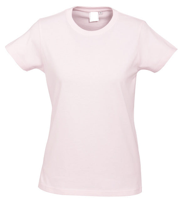 Womens PLAIN T-SHIRT 100% COTTON Tee Short Sleeve Basic Ladies Top Blank - Light Camel - XS (8)
