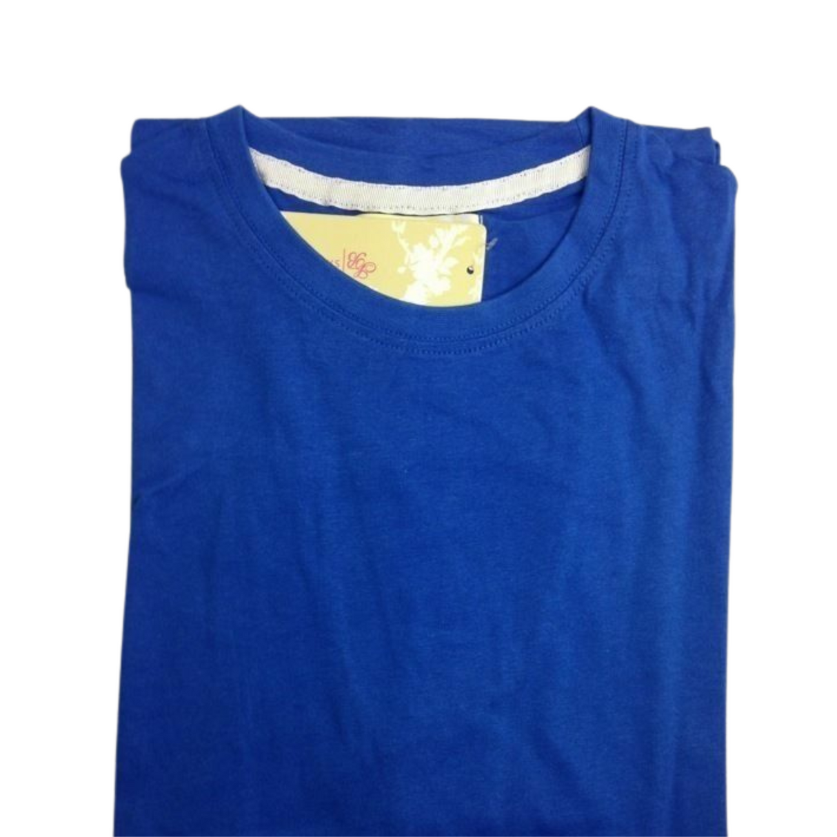 Womens PLAIN T-SHIRT 100% COTTON Tee Short Sleeve Basic Ladies Top Blank - Mezze Blue - L (14)