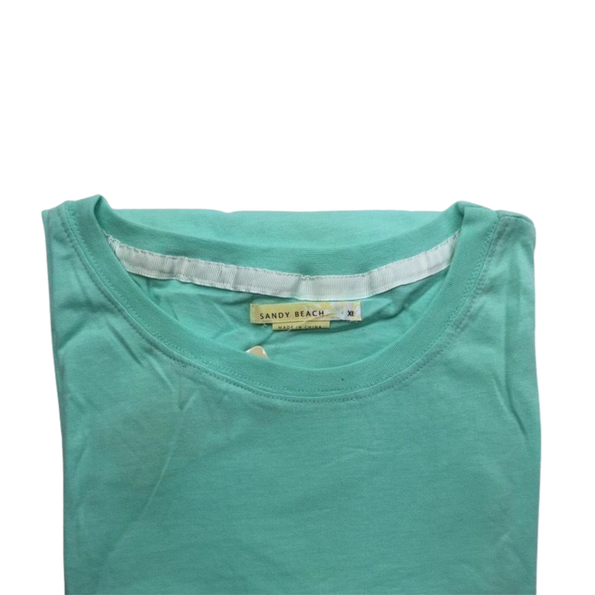 Womens PLAIN T-SHIRT 100% COTTON Tee Short Sleeve Basic Ladies Top Blank - Mint - S (10)