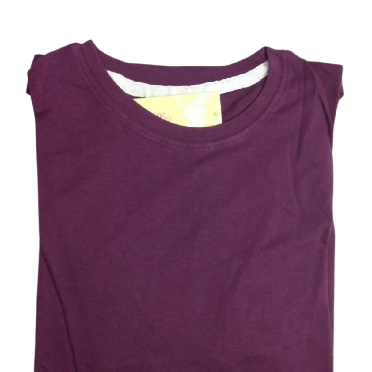 Womens PLAIN T-SHIRT 100% COTTON Tee Short Sleeve Basic Ladies Top Blank - Potion Purple - S (10)