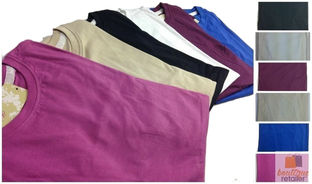 Womens PLAIN T-SHIRT 100% COTTON Tee Short Sleeve Basic Ladies Top Blank