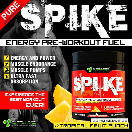 SPIKE Pre Workout Extreme Focus Energy Fuel 30 Serves Gym Caffeine Pumps Supps