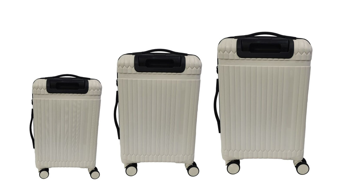 FUTURA 3pcs Set Luggage Trolley Suitcases Travel Bags 20/24/28" - Bone