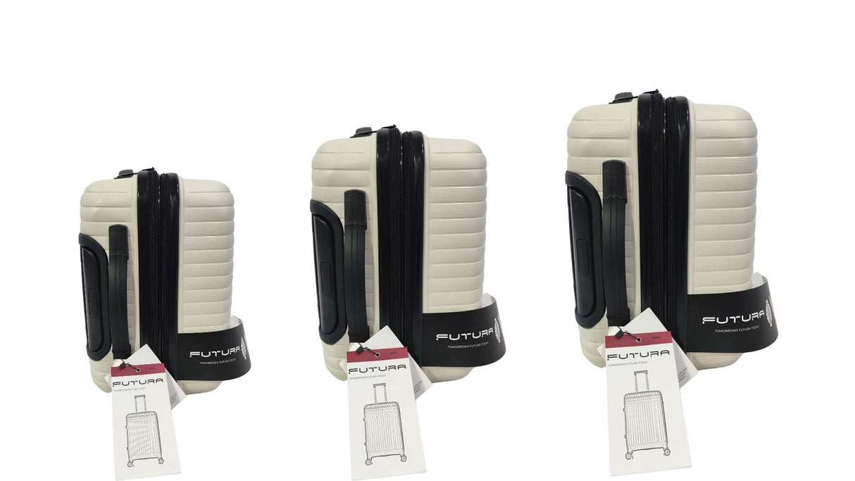 FUTURA 3pcs Set Luggage Trolley Suitcases Travel Bags 20/24/28" - Bone