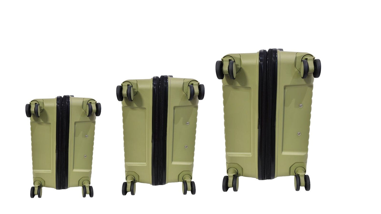 FUTURA 3pcs Set Luggage Trolley Suitcases Travel Bags 20/24/28" - Olive