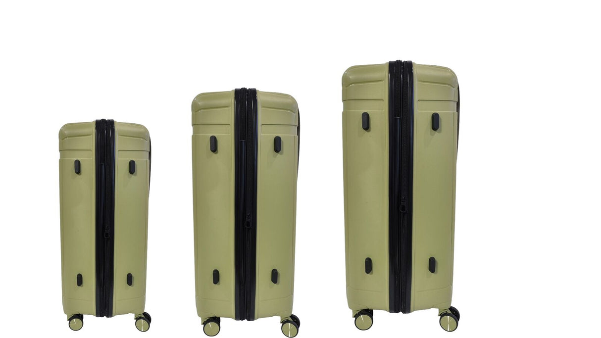 FUTURA 3pcs Set Luggage Trolley Suitcases Travel Bags 20/24/28" - Olive