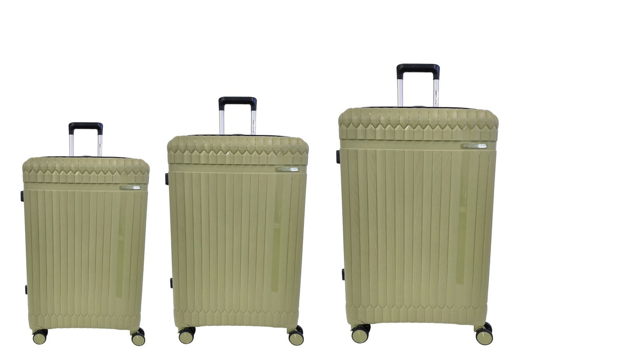 FUTURA 3pcs Set Luggage Trolley Suitcases Travel Bags 20/24/28" - Olive