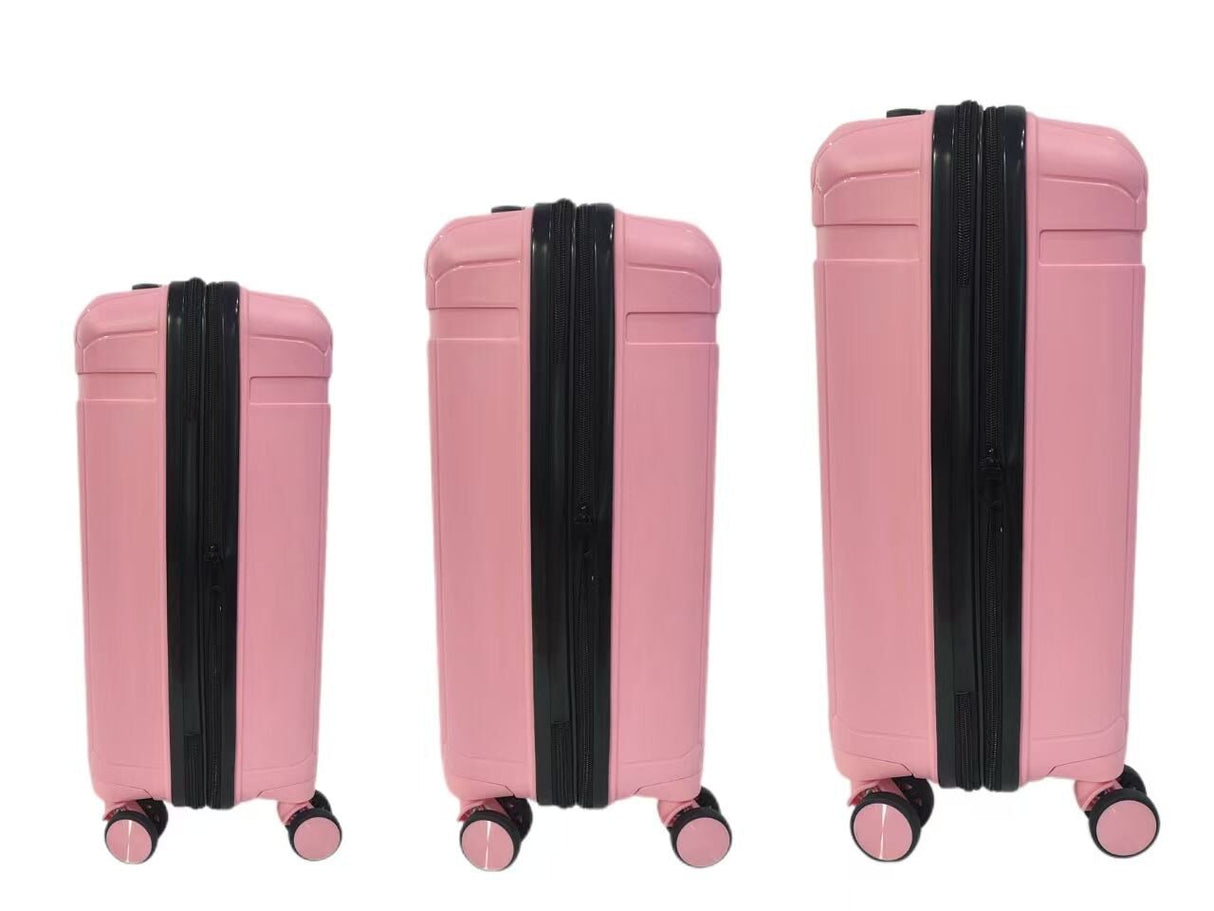 FUTURA 3pcs Set Luggage Trolley Suitcases Travel Bags 20/24/28" - Pastel Pink