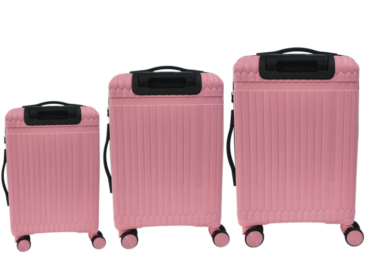 FUTURA 3pcs Set Luggage Trolley Suitcases Travel Bags 20/24/28" - Pastel Pink