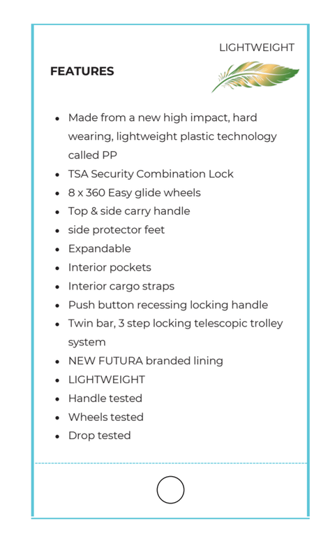 FUTURA Hardshell 3-Piece Luggage Bag Set Travel Suitcase w/ TSA Locks in Pastel Pink