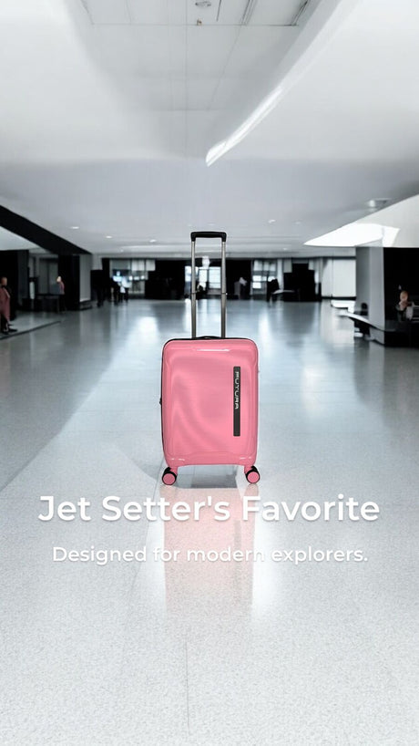 FUTURA Hardshell 3-Piece Luggage Bag Set Travel Suitcase w/ TSA Locks in Pastel Pink