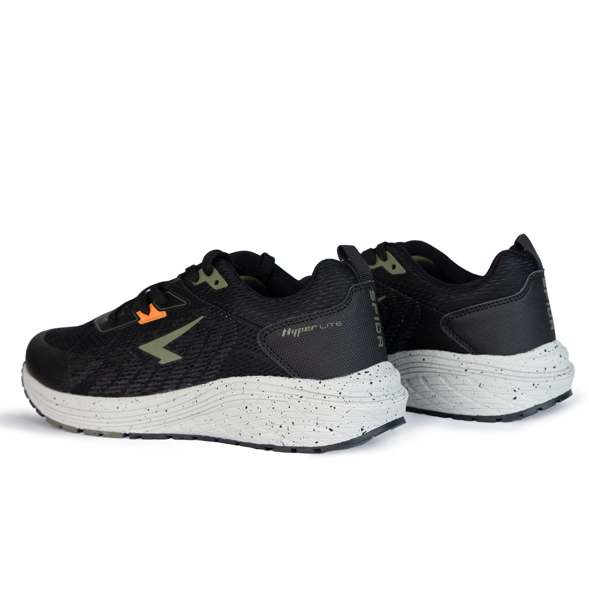 Sfida Prota Mens Lace Up Knit Runners - Black/Khaki (Running Shoes/Sneakers)