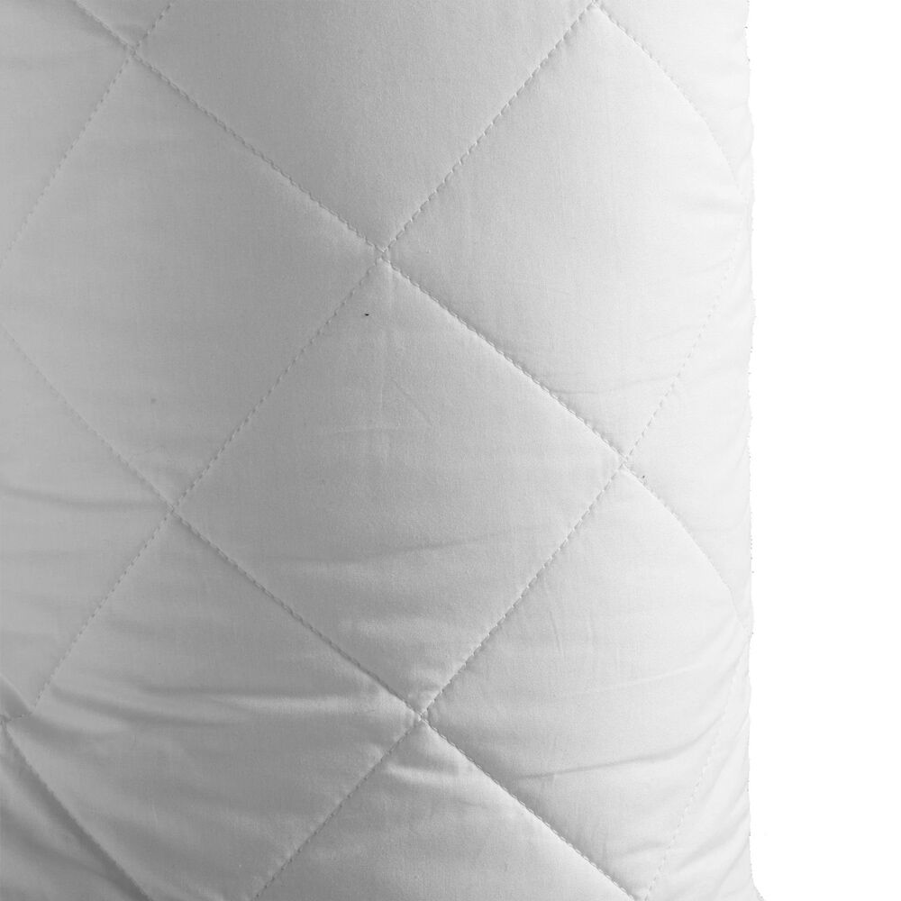 4x White Quilted Cotton Pillow Protector Pack - Breathable Slip Case - 48x74cm