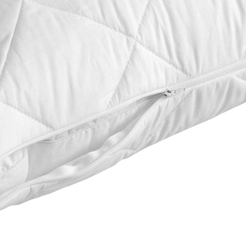 4x White Quilted Cotton Pillow Protector Pack - Breathable Slip Case - 48x74cm