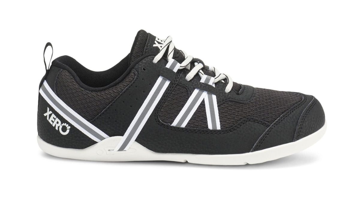 Xero Womens Prio Vintage Lightweight Barefoot Shoes - Black/White (Zero Drop Sneakers)