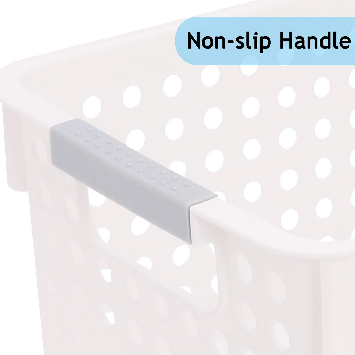 16x Premium Plastic Storage Baskets Bulk w/ Grip Handles 39.5*20.5*19.5cm